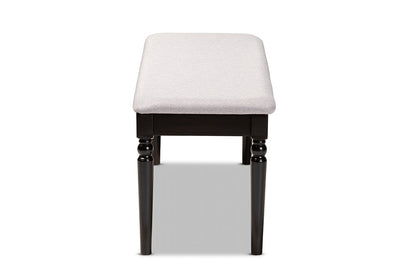 Baxton Studio Giovanni Modern and Contemporary Grey Fabric Upholstered and Dark Brown Finished Wood Dining Bench