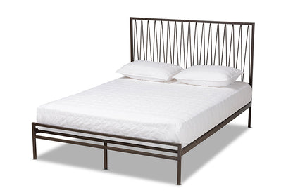 Baxton Studio Jeanette Modern and Contemporary Black Finished Metal Full Size Platform Bed