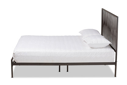 Baxton Studio Jeanette Modern and Contemporary Black Finished Metal Full Size Platform Bed