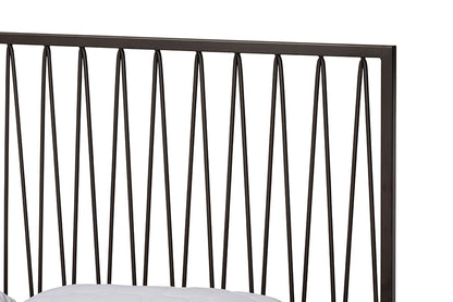 Baxton Studio Jeanette Modern and Contemporary Black Finished Metal Full Size Platform Bed