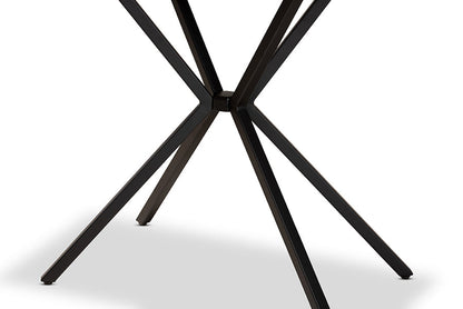 Baxton Studio Carlo Modern and Contemporary Walnut Finished Wood and Black Finished Metal Console Table