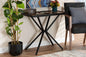 Baxton Studio Carlo Modern and Contemporary Walnut Finished Wood and Black Finished Metal Console Table