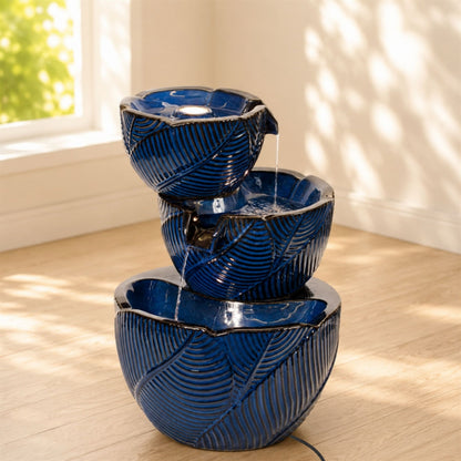 Modern Tiered Ceramic Fountain 22"H