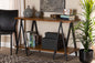Baxton Studio Britton Rustic Industrial Walnut Finished Wood and Black Finished Metal Console Table