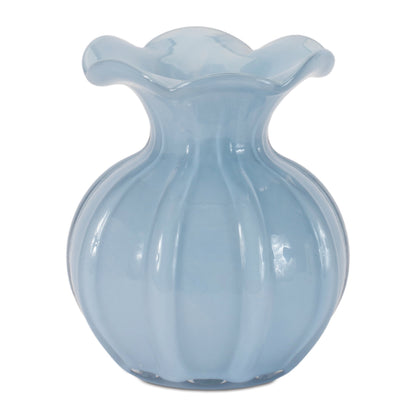Scalloped Ribbed Glass Vase (Set of 2)