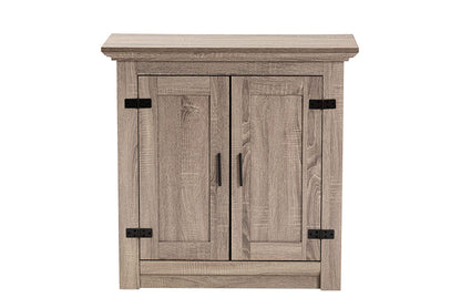 Baxton Studio Bruce Modern Contemporary Farmhouse Oak Brown Finished Wood 2-Door Shoe Storage Cabinet