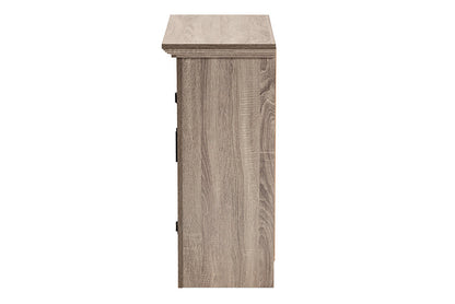 Baxton Studio Bruce Modern Contemporary Farmhouse Oak Brown Finished Wood 2-Door Shoe Storage Cabinet