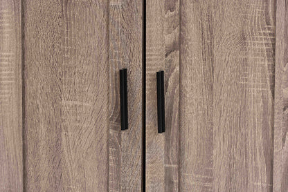 Baxton Studio Bruce Modern Contemporary Farmhouse Oak Brown Finished Wood 2-Door Shoe Storage Cabinet