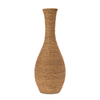 Woven Seagrass Floor Vase 27"H