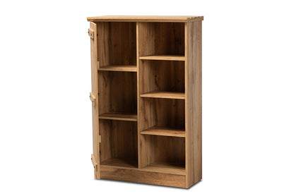 Baxton Studio Eren Modern and Contemporary Farmhouse Natural Oak Brown Finished Wood 1-Door Shoe Cabinet