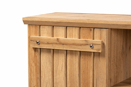 Baxton Studio Eren Modern and Contemporary Farmhouse Natural Oak Brown Finished Wood 1-Door Shoe Cabinet