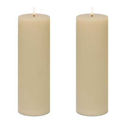 FIA Wick Beige Pillar Candle (Set of 2)