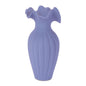 Scalloped Ribbed Stoneware Vase 9"H