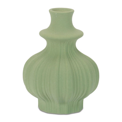 Ribbed Stoneware Bottle Vase (Set of 4)