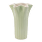 Scalloped Fluted Dolomite Vase 9"H