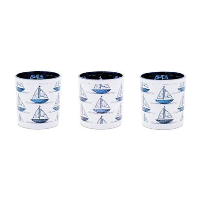 Sailboat Print Votive Holder (Set of 3)