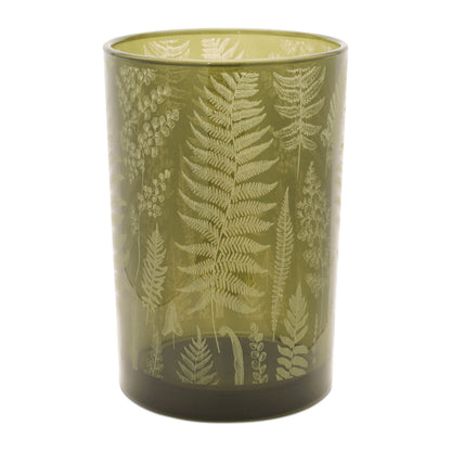 Fern Printed Glass Candle Holder (Set of 2)
