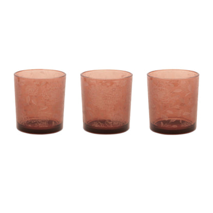 Amber Floral Print Votive Holder (Set of 3)