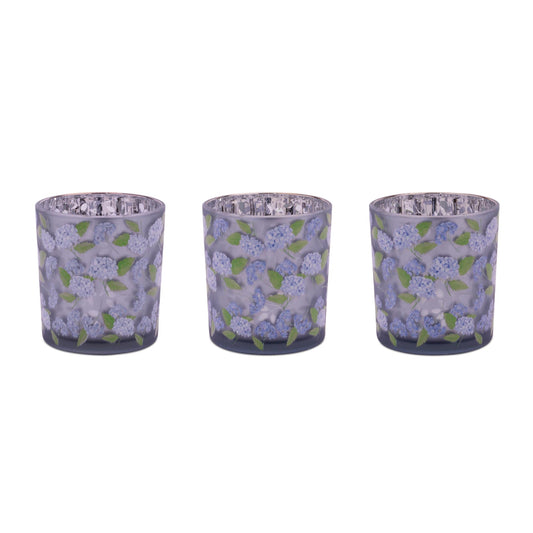 Frosted Hydrangea Print Votive Holder (Set of 3)