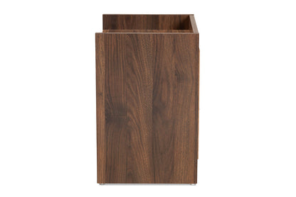 Baxton Studio Hale Modern and Contemporary Walnut Brown Finished Wood 1-Door Nightstand
