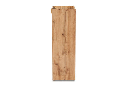 Baxton Studio Caspian Modern and Contemporary Two-Tone Grey and Oak Brown Finished Wood Shoe Cabinet