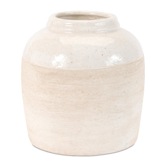 Two-Tone Stoneware Vase 7.75"H