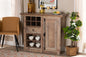 Baxton Studio Albert Modern and Contemporary Farmhouse Rustic Oak Brown Finished Wood 1-Door Dining Room Sideboard Buffet
