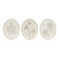 Sculpted Flower Plaque (Set of 3)