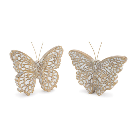Detailed Butterfly Shelf Sitter (Set of 2)