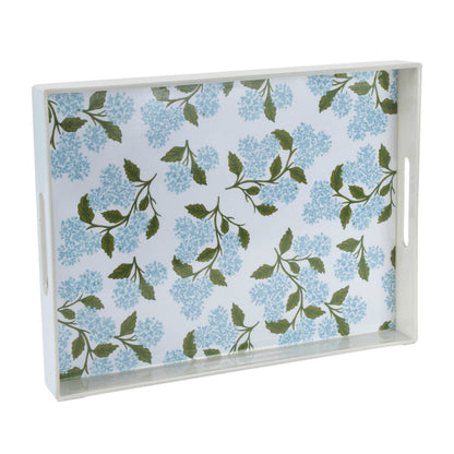 Blue Hydrangea Floral Tray 15.5"L