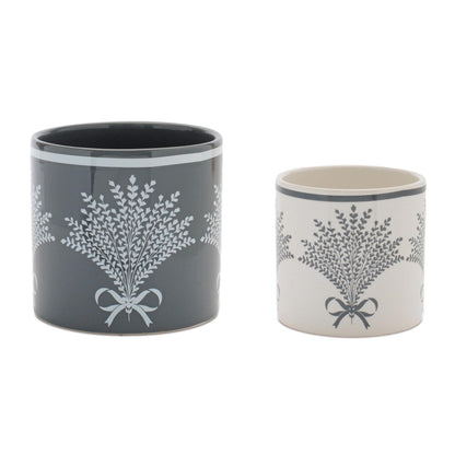 Botanical Bouquet Dolomite Planter (Set of 2)