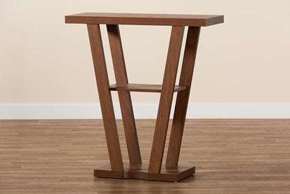 Baxton Studio Boone Modern and Contemporary Walnut Brown Finished Wood Console Table