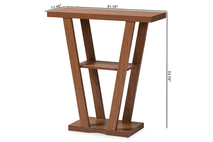 Baxton Studio Boone Modern and Contemporary Walnut Brown Finished Wood Console Table