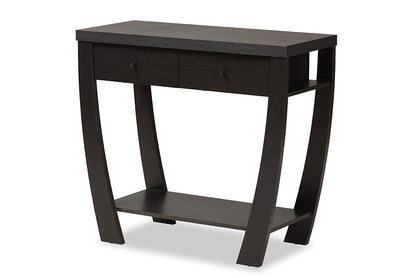 Baxton Studio Capote Modern and Contemporary Dark Brown Finished Wood 2-Drawer Console Table