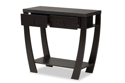 Baxton Studio Capote Modern and Contemporary Dark Brown Finished Wood 2-Drawer Console Table
