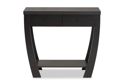 Baxton Studio Capote Modern and Contemporary Dark Brown Finished Wood 2-Drawer Console Table