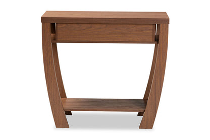 Baxton Studio Capote Modern and Contemporary Walnut Brown Finished Wood 2-Drawer Console Table