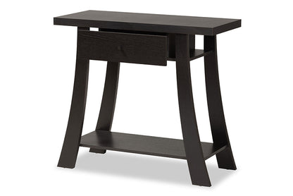Baxton Studio Herman Modern and Contemporary Dark Brown Finished Wood 1-Drawer Console Table