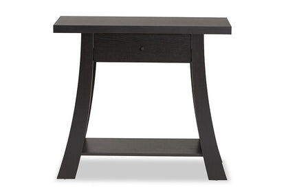 Baxton Studio Herman Modern and Contemporary Dark Brown Finished Wood 1-Drawer Console Table