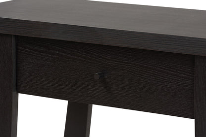 Baxton Studio Herman Modern and Contemporary Dark Brown Finished Wood 1-Drawer Console Table