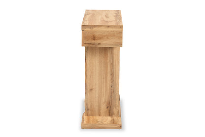 Baxton Studio Otis Modern and Contemporary Oak Brown Finished Wood 3-Drawer Console Table