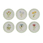 Round Framed Encyclopedia Floral Print (Set of 6)