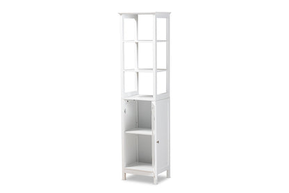 Baxton Studio Beltran Modern and Contemporary White Finished Wood Bathroom Storage Cabinet