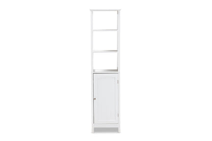 Baxton Studio Beltran Modern and Contemporary White Finished Wood Bathroom Storage Cabinet