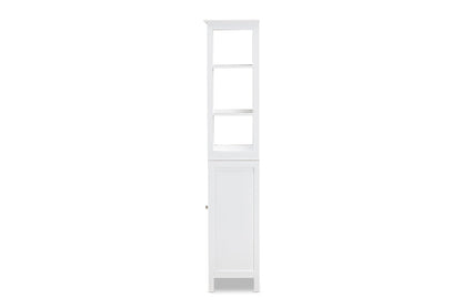 Baxton Studio Beltran Modern and Contemporary White Finished Wood Bathroom Storage Cabinet