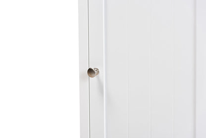 Baxton Studio Beltran Modern and Contemporary White Finished Wood Bathroom Storage Cabinet