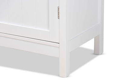 Baxton Studio Beltran Modern and Contemporary White Finished Wood Bathroom Storage Cabinet