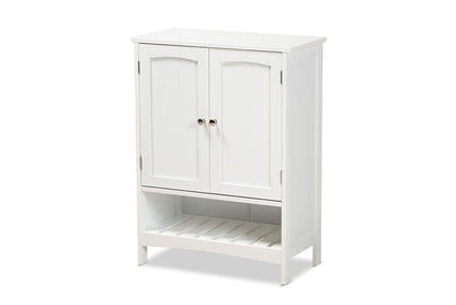 Baxton Studio Jaela Modern and Contemporary White Finished Wood 2-Door Bathroom Storage Cabinet
