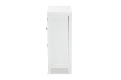 Baxton Studio Jaela Modern and Contemporary White Finished Wood 2-Door Bathroom Storage Cabinet