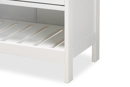 Baxton Studio Jaela Modern and Contemporary White Finished Wood 2-Door Bathroom Storage Cabinet